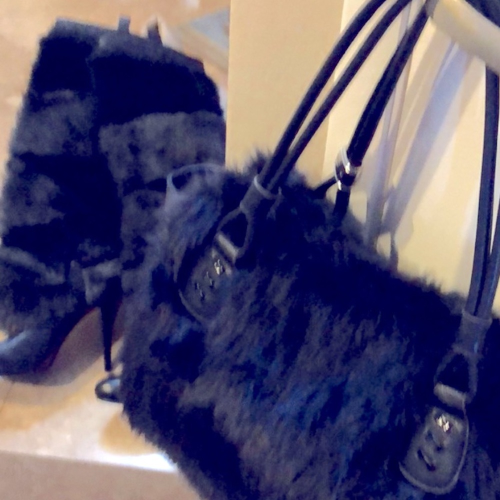 GUESS Leather Faux High Heel Boots Size 8M